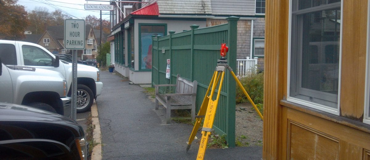 photo of surveying equipment in town